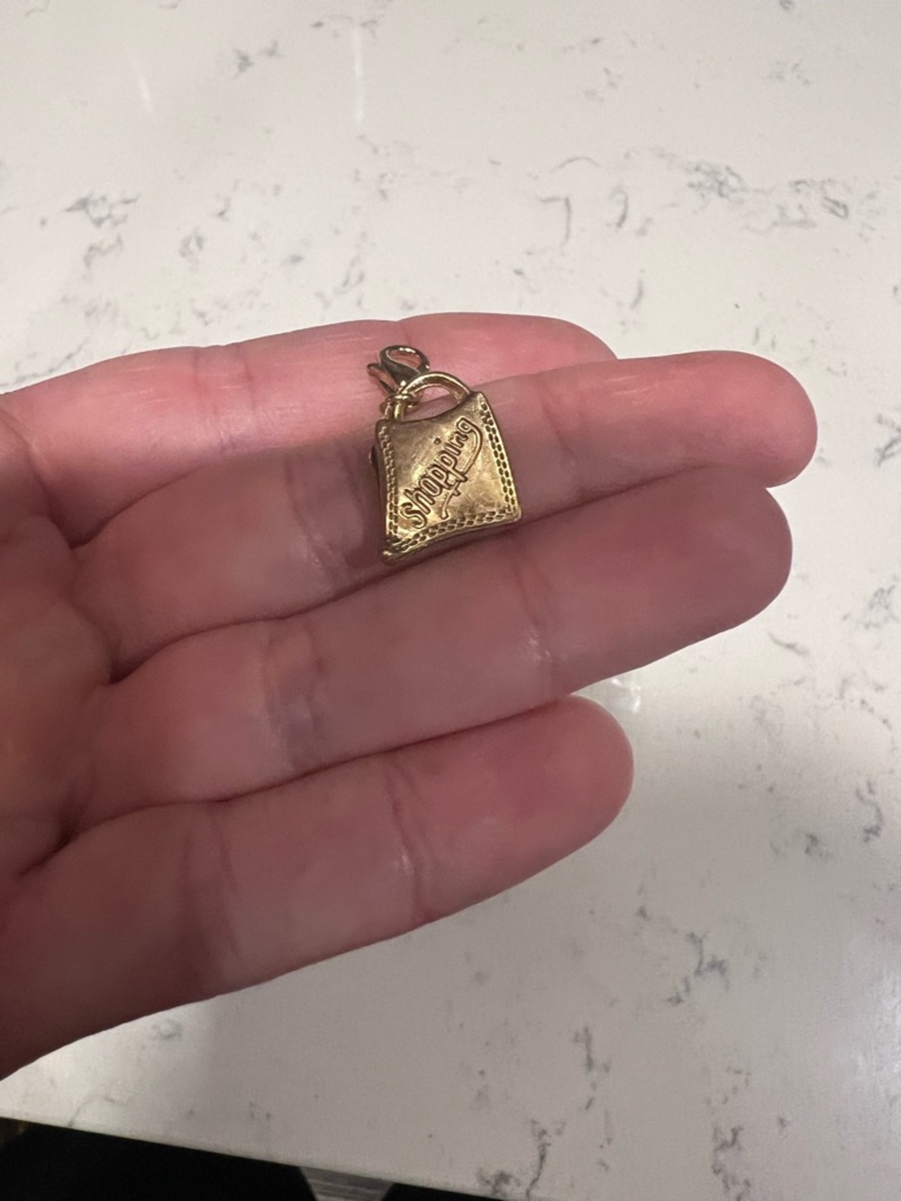TWO Gold Shopping Bag Charm Pendant - Women's Jewelry